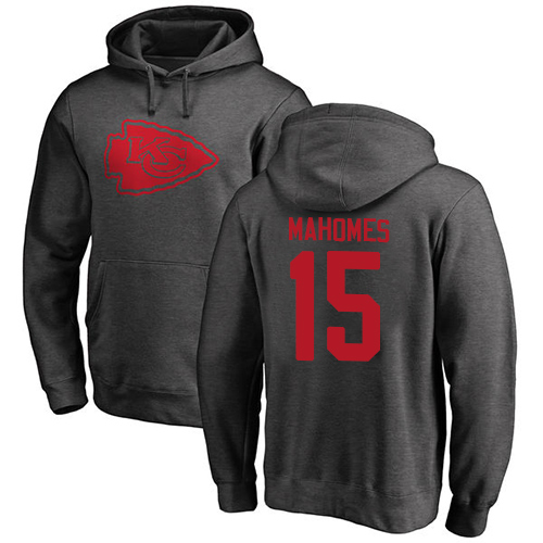 Men Kansas City Chiefs #15 Mahomes Patrick Ash One Color Pullover Hoodie